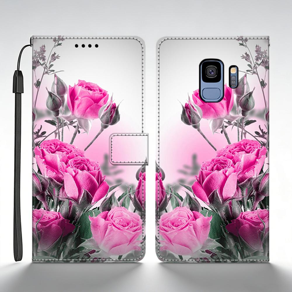 Pro Samsung Galaxy S9 Plus Pouzdro Kožené Flip Peněženkové Pouzdro Pro Samsung S9 GalaxyS9+ Zadní Kryt Tištěná Motýlí Kočičí Skořápka Funda