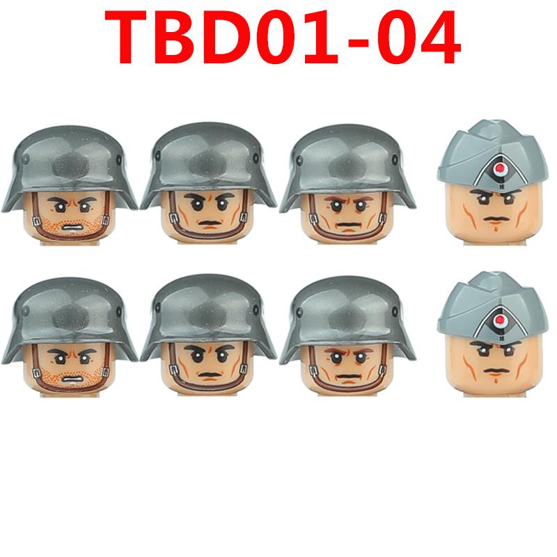 WW2 Military German Soldiers Figures Building Blocks Army Infantry Warrior Gunner Armour Cannon Weapons Bricks Toys For Kids