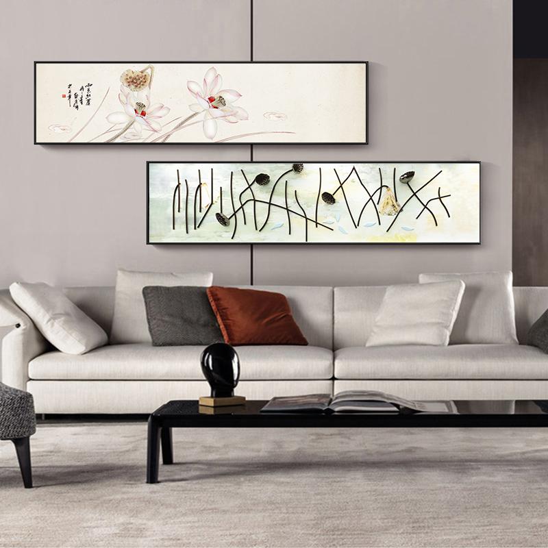 Retro Chinese Style Lotus and Koi Fish Living Room Decoration New Chinese Style Flower and Bird Painting Wall Art Poster Home