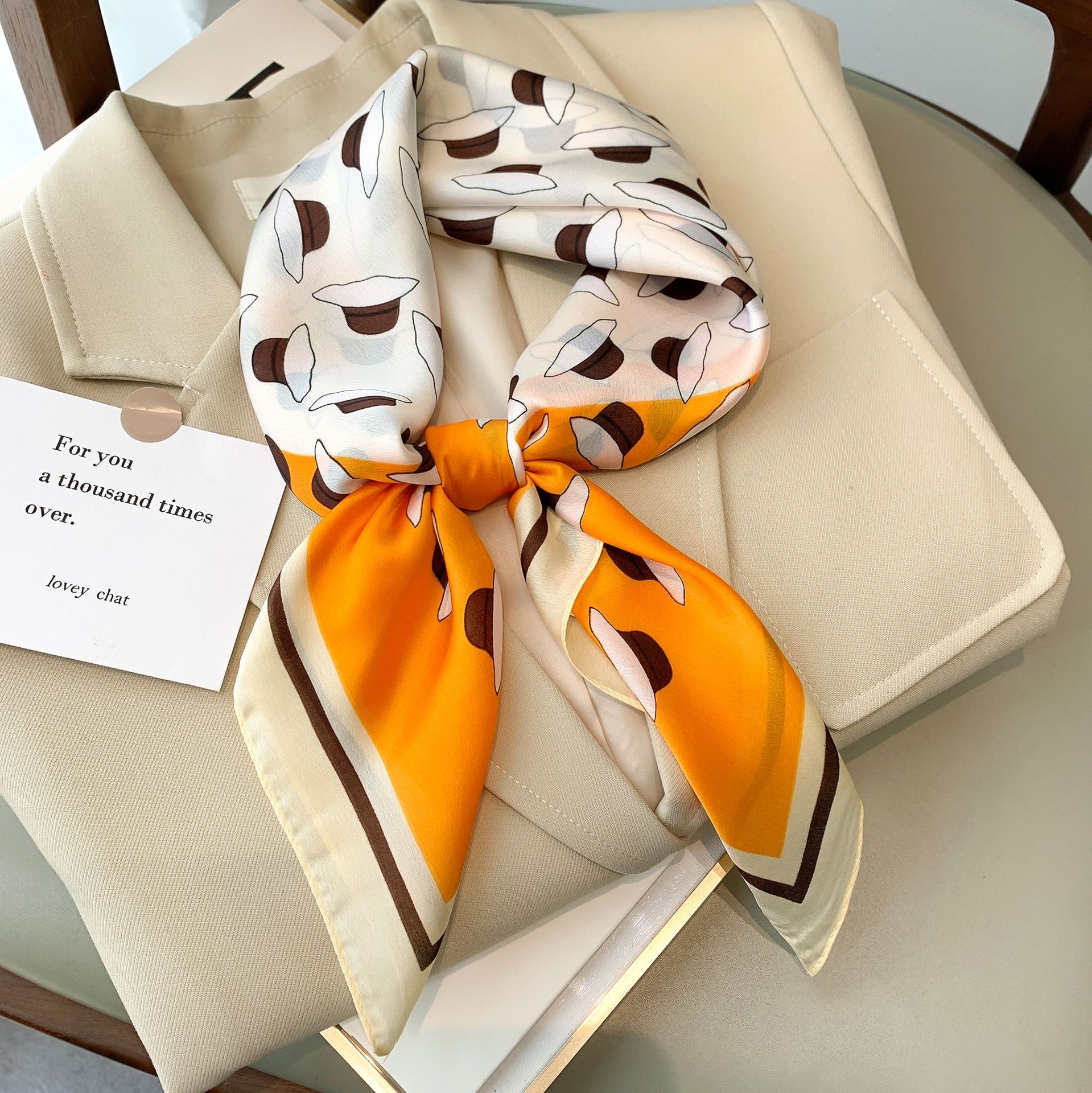 

Летний квадратный женский декоративный цветочный желтый принт квадратный шарф шарф 70cm