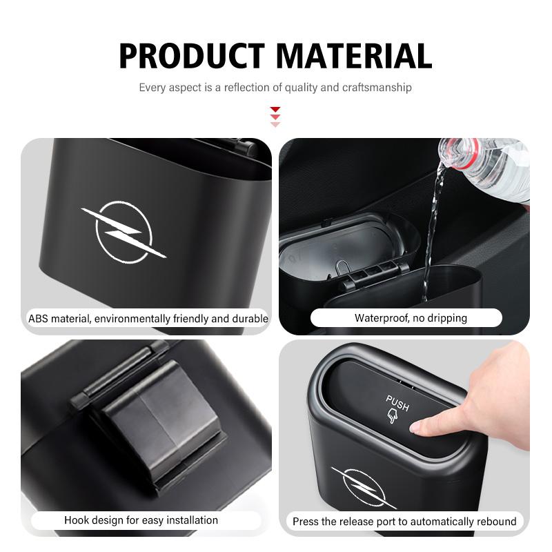 CIA1 Car Trash Bin Hanging Garbage Dust Case Storage Box Accessories For Opel Astra G H J K F Corsa D Zafira B Insignia Mokka Regal