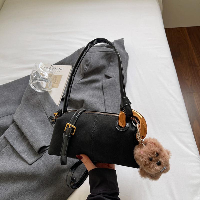 

Korean Retro Underarm Pillow Bag, Wide Strap Crossbody for Women - 2025 Autumn Collection Without Pendant чёрный