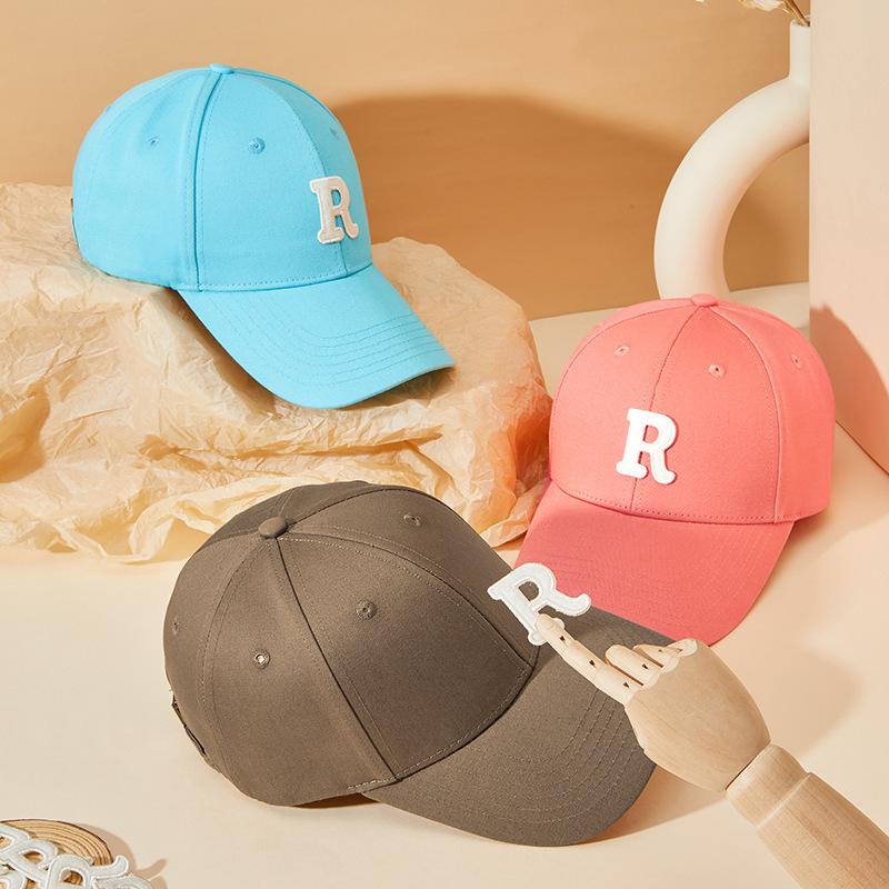 Multi-Color Hardtop R-Letter Baseball Hat Men'S And Women'S Sports Sunshade Sun Protection Moisture Cap Has Large Size