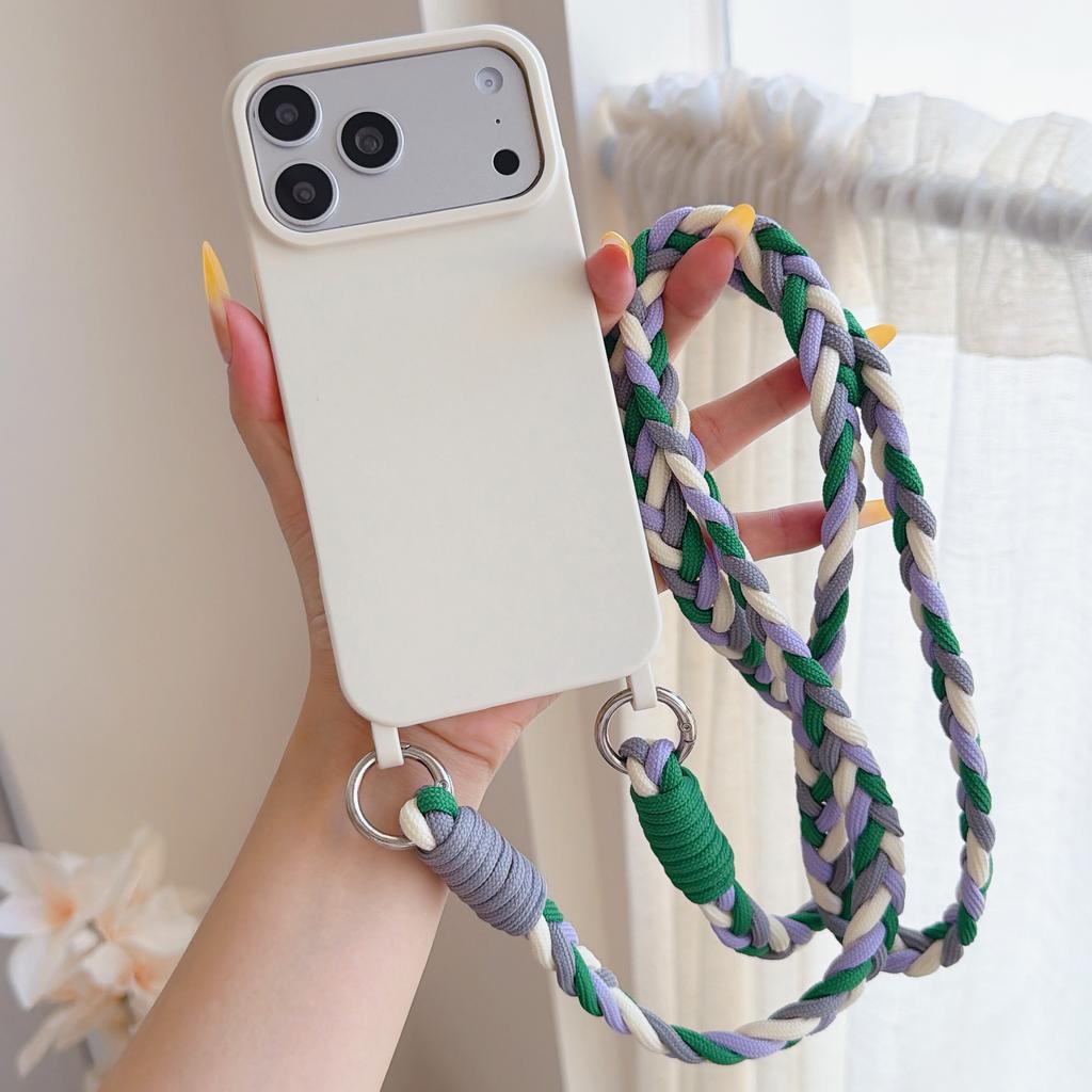 Shockproof Candy Lanyard Case For iPhone 17 16 Pro Max 14 12 11 13 15 Plus Air X XS Crossbody Neck Cord Strap Soft TPU Cover