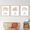 Islamic Wall Art Canvas Painting, Nursery Posters, Yellow, Blue, Pink, Rainbow, Cloud Prints, Cute Child Picture, Kids Room Deco