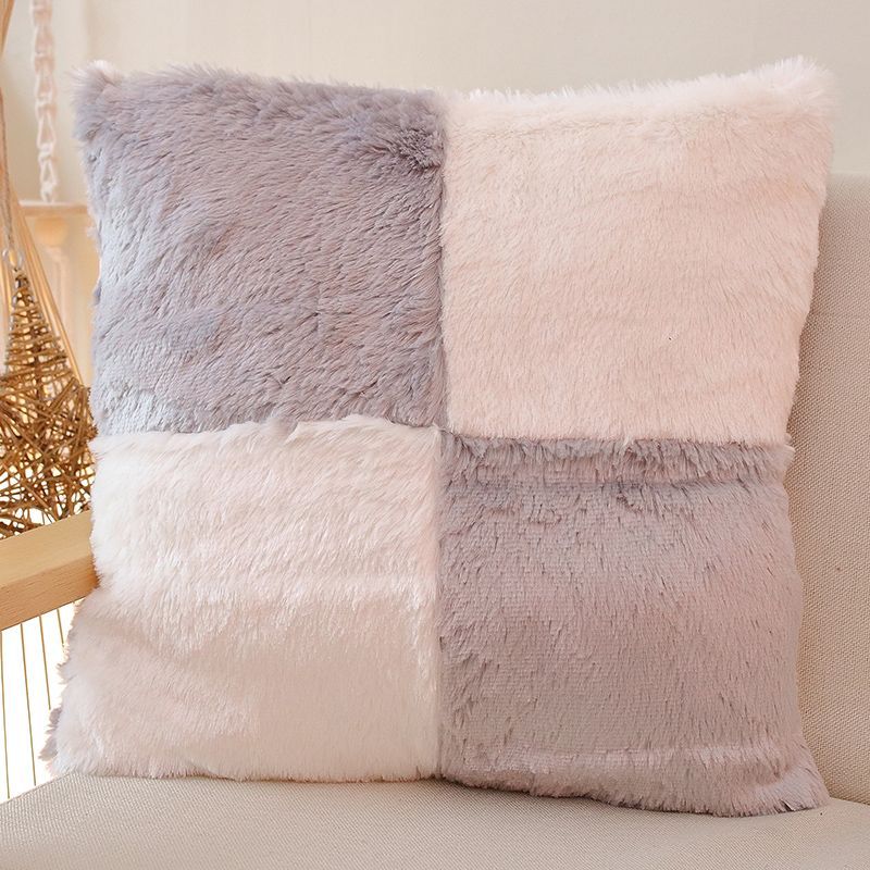 Nordic Plush Pillowcase Wool Faux Fur Cushions Sofa Bed Furry Long Hair Cushion Princess Pillow Home Wedding Decoration