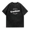 Mens Best Grandson Ever T Shirt Black 2X Large vintage Washed Top For Everyday Wear Stylish Casual homme Comfortable Versatile