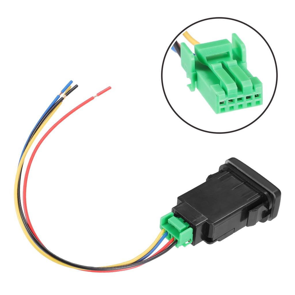 X AUTOHAUX Toyota Compatible Alphard ANH10 Hole Expansion Port Switch Rear View Mirror Heating Switch with Wire 1 Set