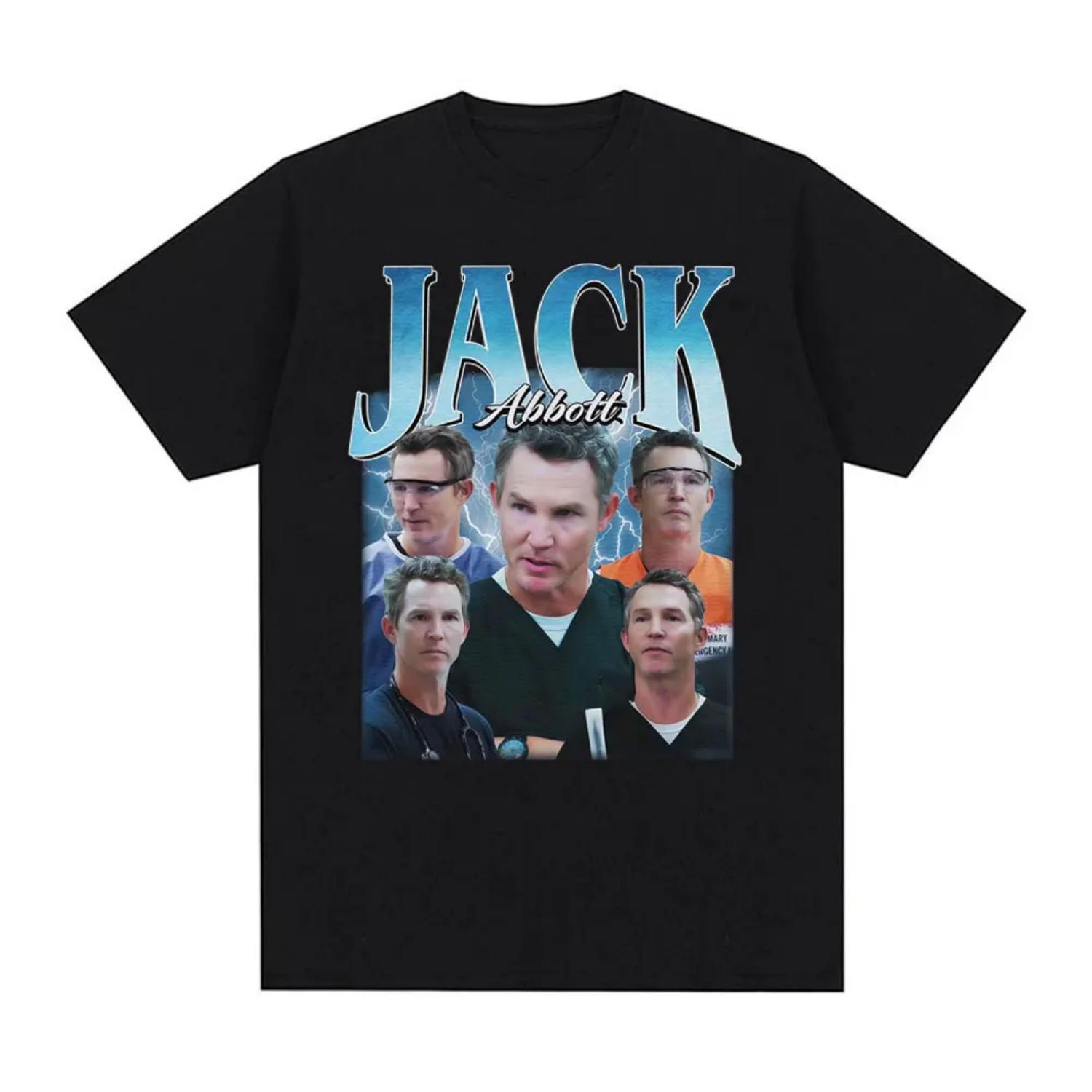 

Jack Abbott Image Print Pattern T-Shirt Jack Abbott Retro Style T-Shirt Suitable for Both Men and Women, Streetwear S чёрный