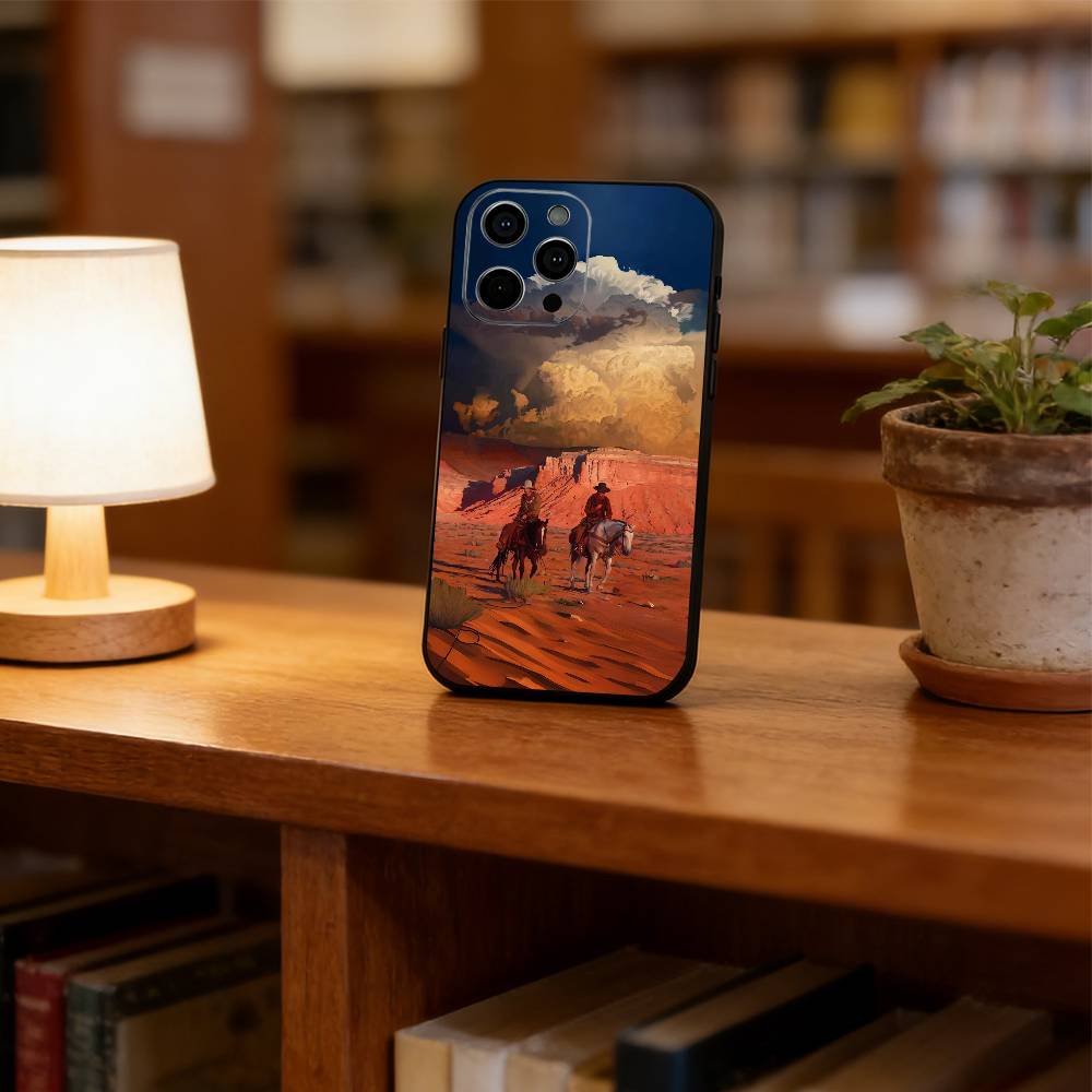 Cowboy Phone Case For iPhone 17, 16,15,14,13,12,11 Plus,Pro Max, Others Soft Black Cover