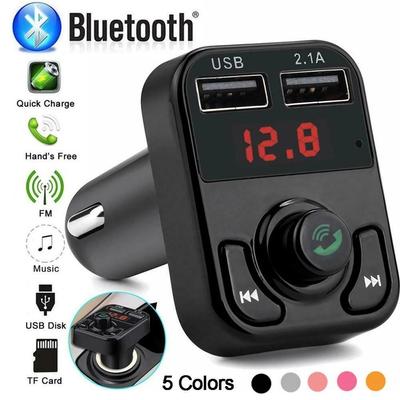 Samochodowy zestaw głośnomówiący Bezprzewodowy nadajnik Bluetooth 5.0 FM Ładowarka MP3 Podwójny odtwarzacz Wyświetlacz LED Bluetooth Podwójna ładowarka samochodowa USB