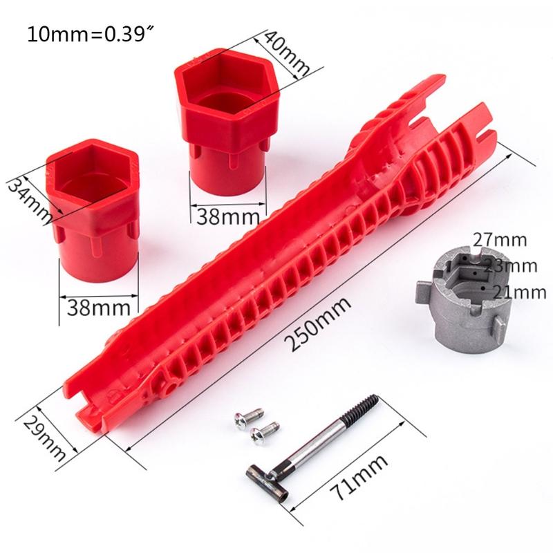 Multifunktionsschlüssel Wasserhahn Spüle Installateur für Zuleitungsmuttern/Absperrventile/Siebkörbe/Zuleitungsmutter/Wasserhahnmuttern