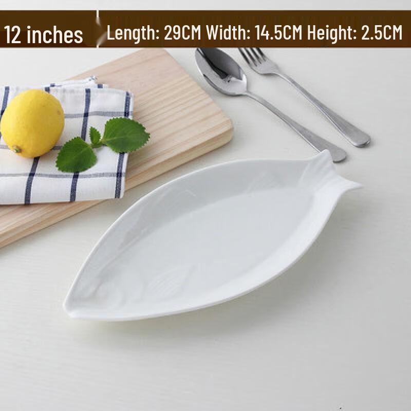 ZISIZ Ceramic Pearl Fish Serving Plates (Set of 2)