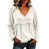 Women's Casual Loose Fit Lace Trim Patchwork Top, Stylish Blouse for Everyday Wear