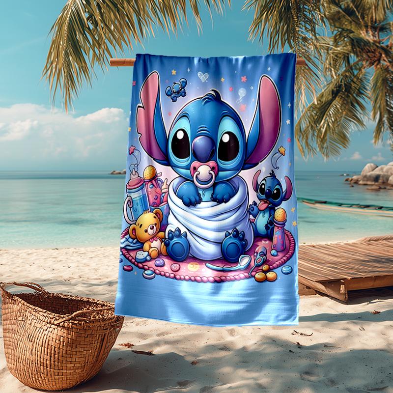 Ultra-Soft Beach Towel with Stitch Theme,Ideal for Pool - Camping, Diving - Perfect Travel Essential, Vibrant Beach Towel.