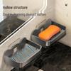 Punch-Free Wall-Mounted Bathroom Soap Dish with Drainage
