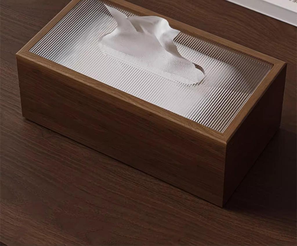 Elegant Wooden Tissue Box for Living Room - New Chinese Style