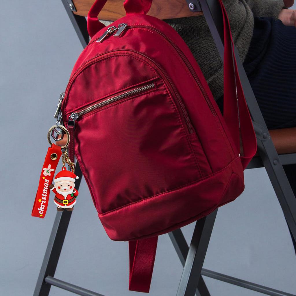 Llavero navideño con colgante de Papá Noel, llavero de Metal, adorno navideño, llavero para arte DIY