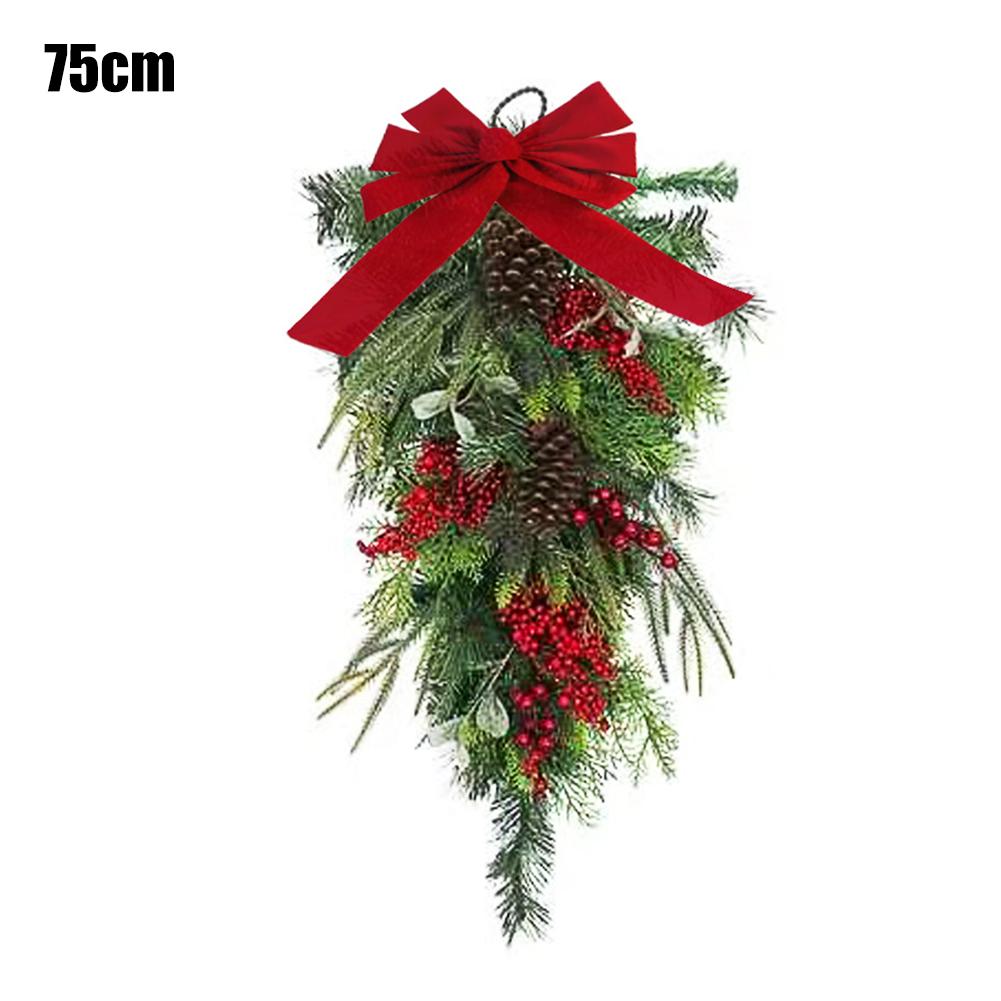 Holiday Decor Droplet Shaped Wreath Versatile Decor Unique Shape Design Plastic Material 45cm Size Unique Droplet Shape Wreath