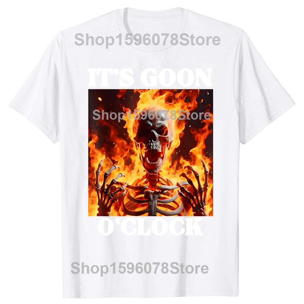 Professioneller Gooner Offensiv Lustig Skelett Meme T-Shirts Goon Sexueller Witz Party Übergroße Baumwoll-T-Shirts Unisex Hip-Hop Tees