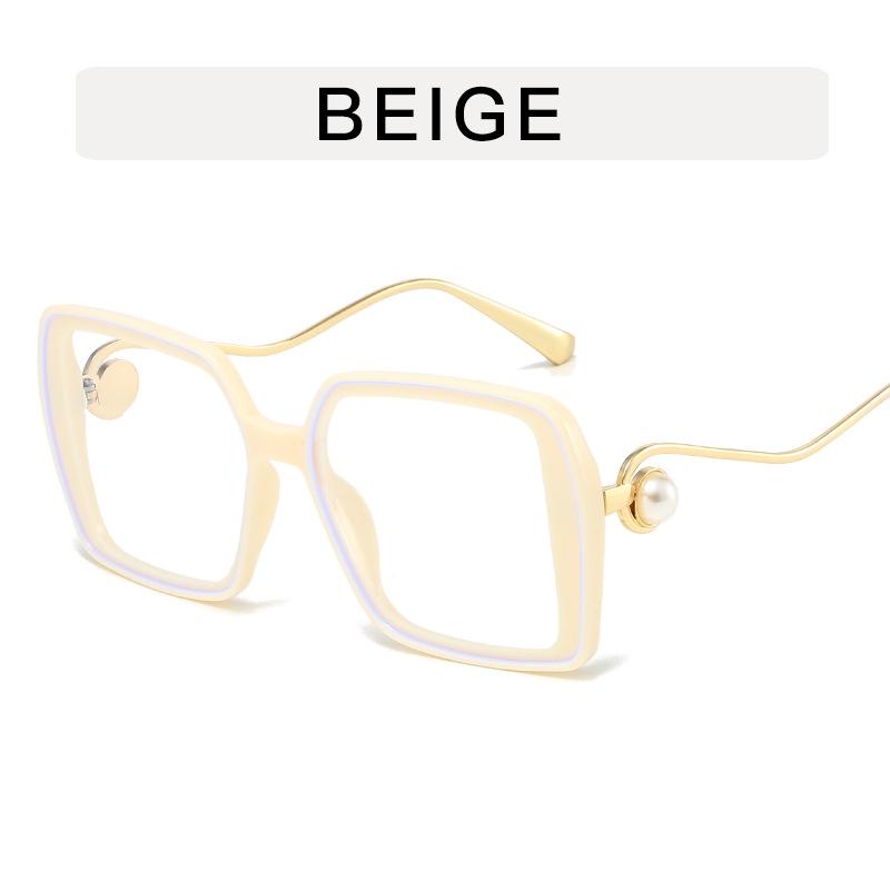 Square Shape Sunglasses for Women Pearl Decoration Big Size Women's Sun Glasses Travelling Driving Sunglass Women