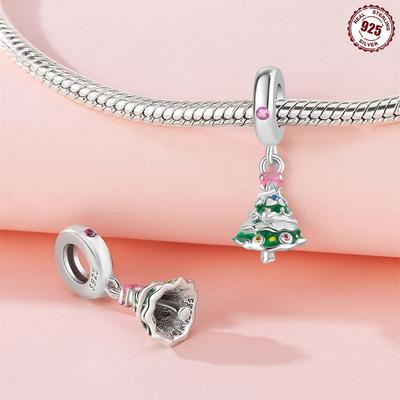9 Sterling Silver Christmas Tree Pendant Suitable For Beads Diy Bracelet Bracelet Necklace Exquisite