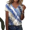 3D Digital Printing V-Neck Casual Short-Sleeved Women'S T-Shirt Women'S Imitation Cotton