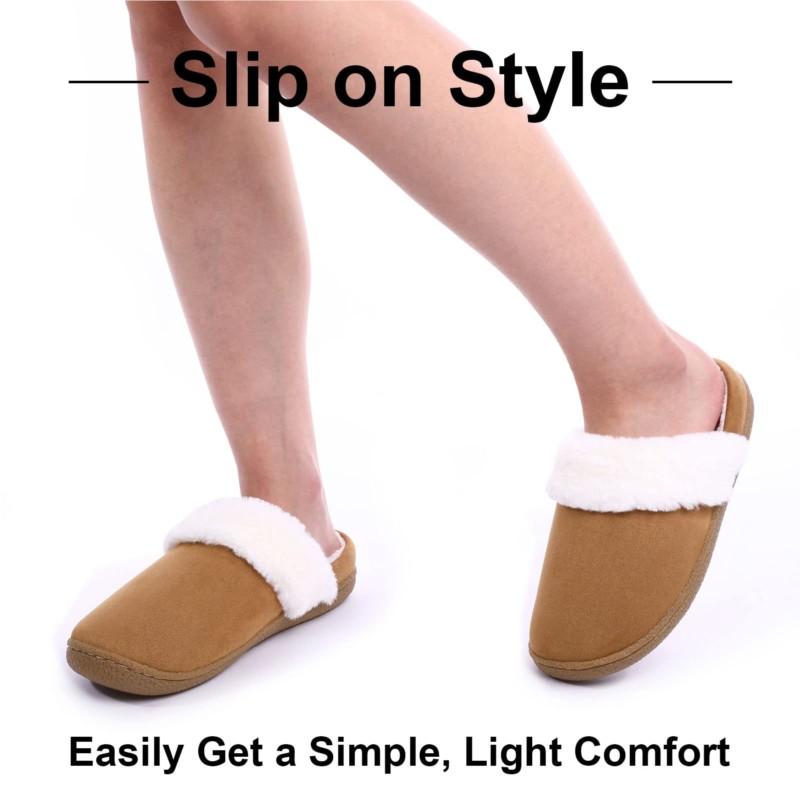 Fashion Crestar Winter Fur Cotton Slippers For Women Indoor Warm Cozy Plush Slides Adult Non-Slip Soft Rubber Sole Home Flats Slippers