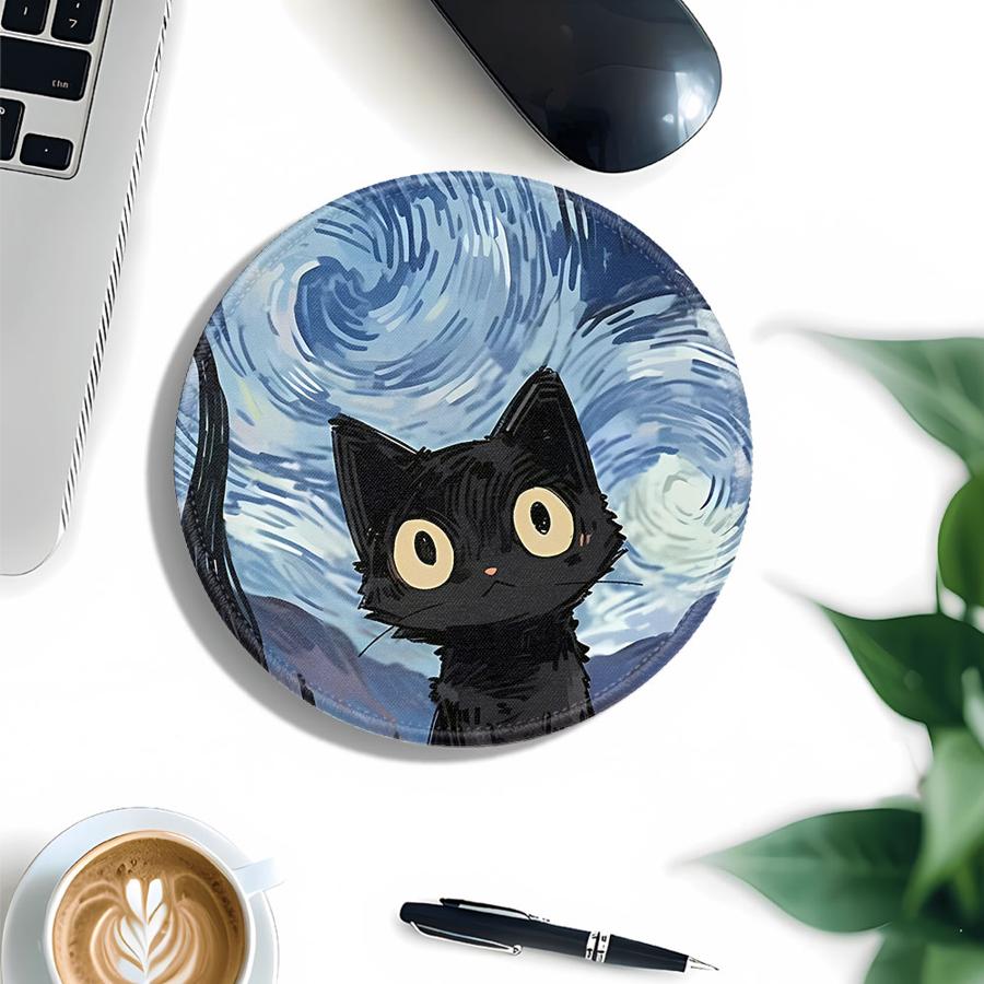 Van Gogh Art Cat Waterproof 1pc Mouse Pad Keyboard Mouse Pad office Pad Game Console Pad Desk accessories Computer Laptop Pad