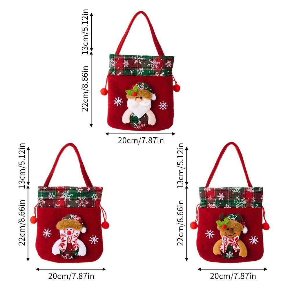 2pcs Cartoon Tote Bag Cute Packaging Bag Xmas Tree Pendant Decor Christmas Gift Bag Xmas Gifts