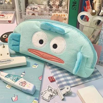 Trousse à crayons mignonne avec dessin animé, sac à crayons en peluche, grande capacité, trousse de rangement, trousse de maquillage, porte-stylo, fournitures scolaires