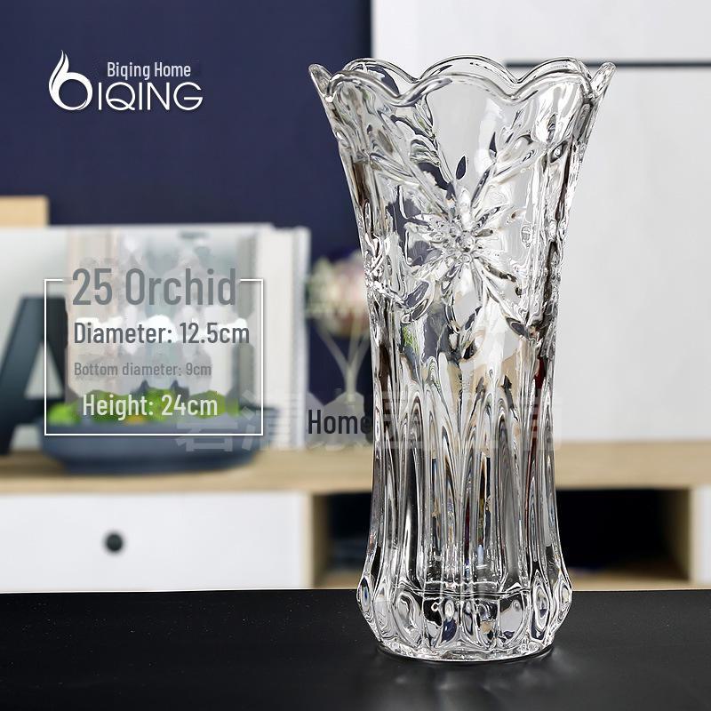 Extra Large Transparent Glass Vase, 50cm Height, Wide Diameter for Flower Arrangements, Living Room Decor, Hydroponic Lucky Bamboo