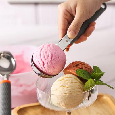 Ice Cream Scoop with Trigger Stainless Steel Ice Cream Scooper Non-Stick Easy To Clean Handle Versatile Kitchen Tool for Home Dessert Shops
