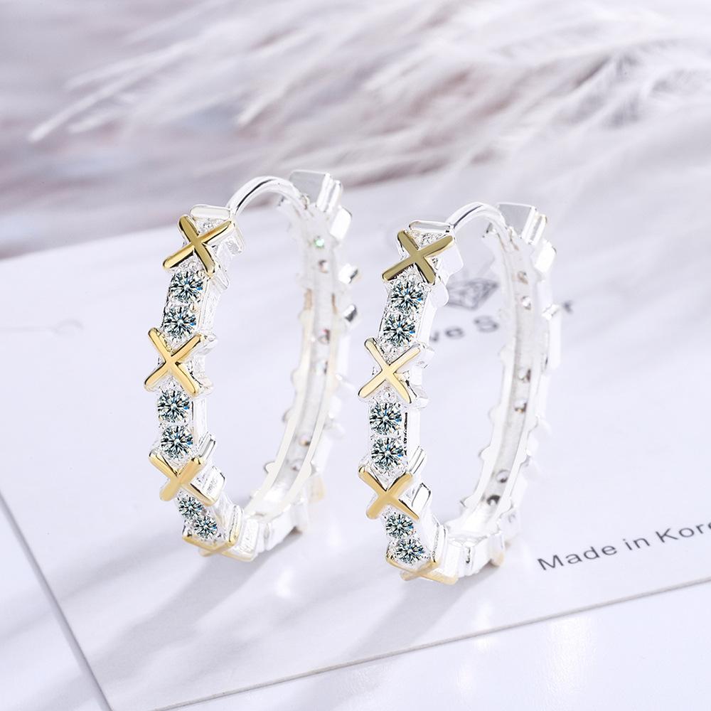 

Роскошный бренд 925 стерлинговая медь Серьги Переплетенные серьги Выбор 2 размеров Серьги для женщин Шарм Циркон Подарки