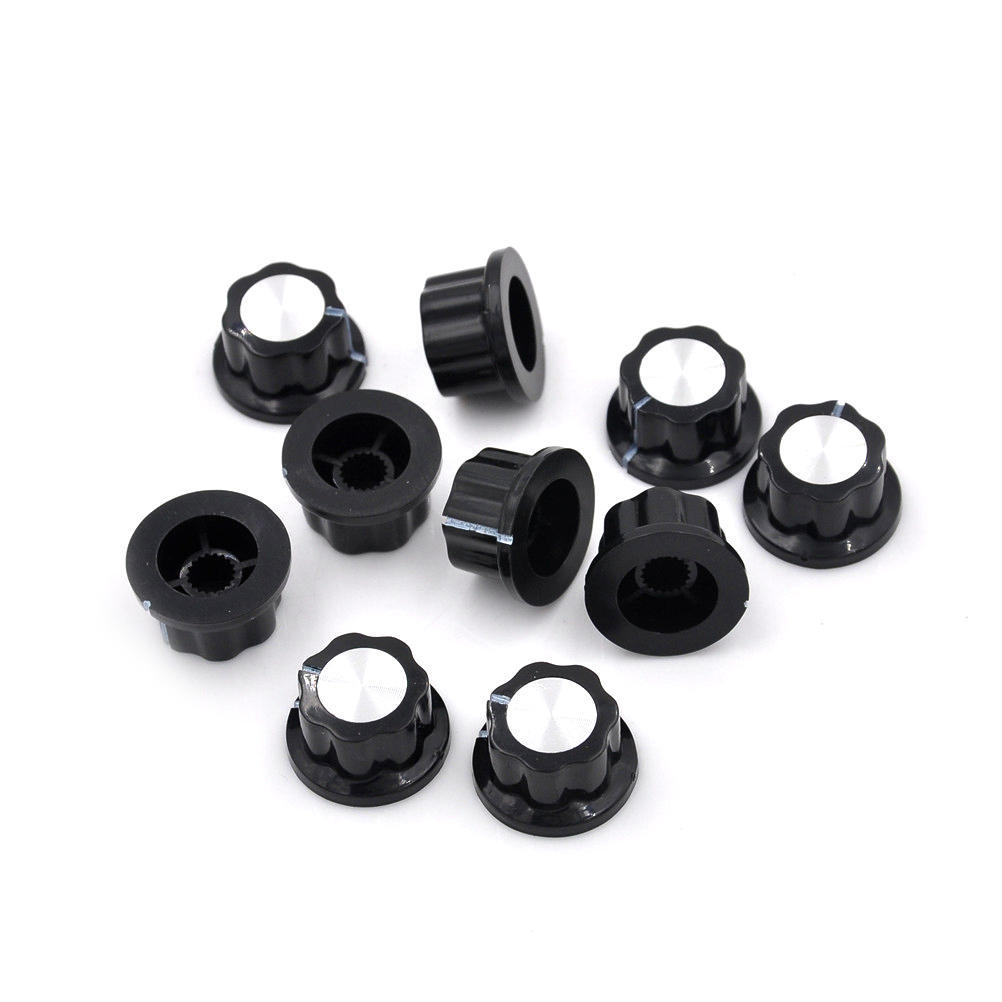 10 stk Potensiometerknapp Dreiekontroll Dreie Bakelittknapp Hulldiameter 6 mm