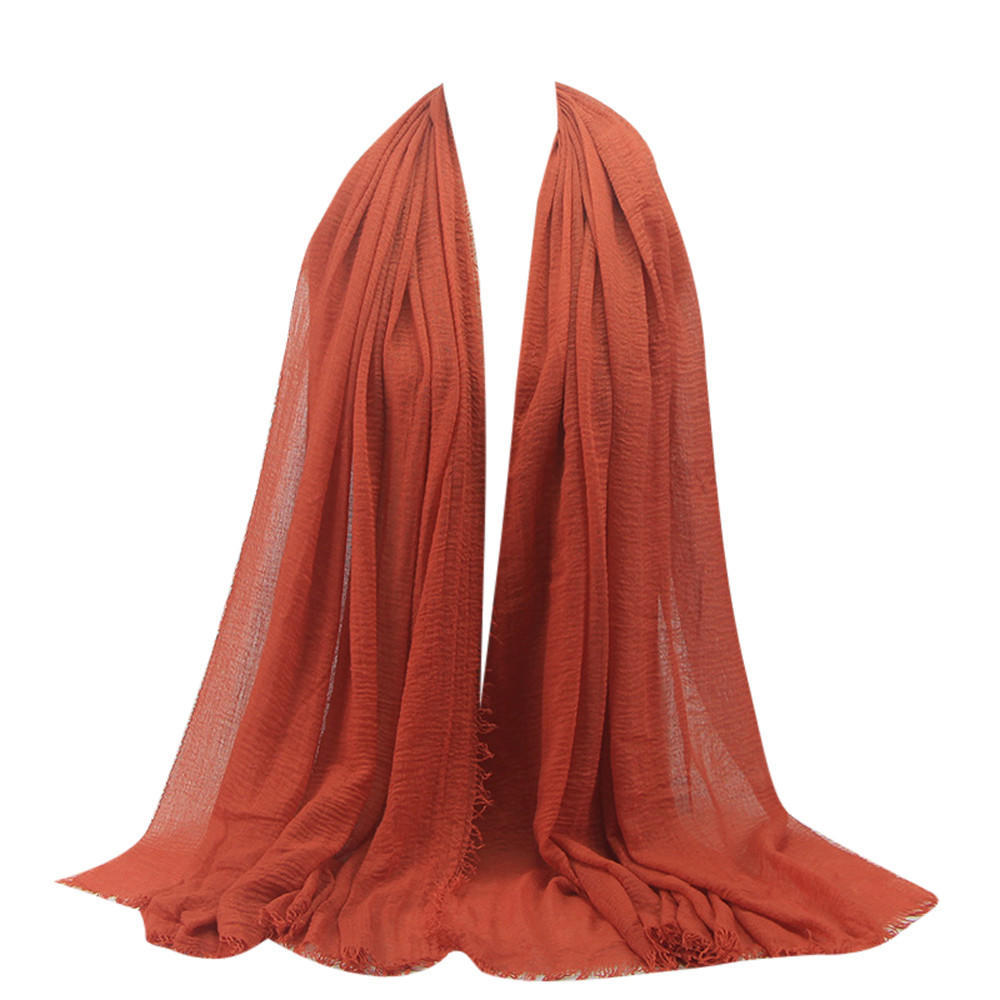 Premium Viscose Maxi Crinkle Nuvem Hijab Cachecol Xale Soft Islam Muçulmano