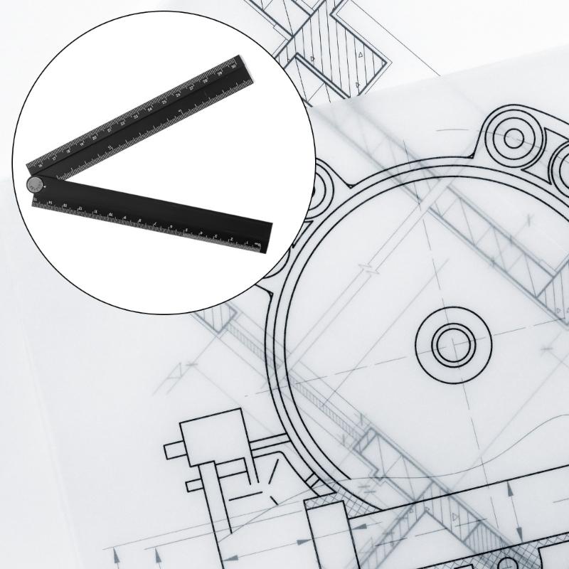 30cm Aluminum Folding Rulers with Protractors Easy Carry  Drawing Tool Upgrades for Precise Measurements in Art & Designs