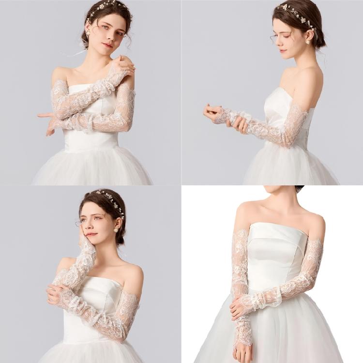 Elegant Gloves Lace Fingerless Gloves for Proms Concert Evening Banquet Accessory Long Gloves for Bride and Bridesmaids
