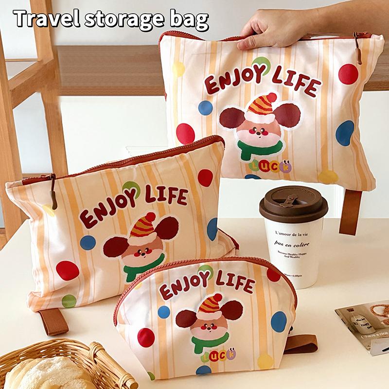 Cute Cartoon Pattern Cosmetic Bag Portable Travel Toiletry Bag Large Capacity Makeup Bag Storage Pouch For Girls Gift