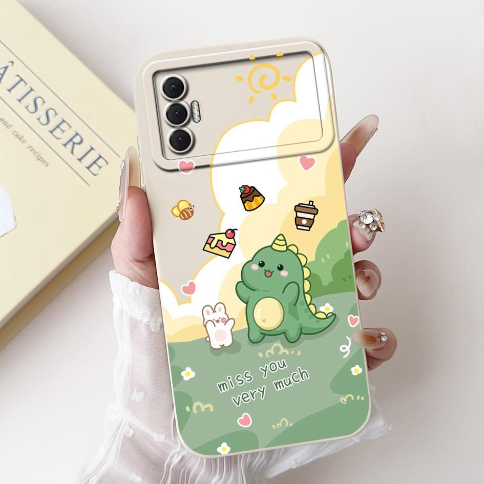6.6" For Tecno Spark 8P 2021 Case Lovely Panda Cartoon Camera Protection Soft Matte Cover For Tecno Spark8P 8 P KG7H KG7n Bumper