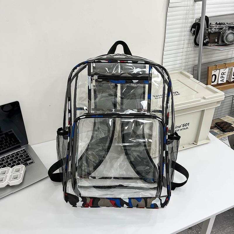 Schulranzen umweltfreundlich PVC transparent Rucksack modisch spritzwassergeschützt Schüler-Schulranzen transparenter Rucksack Gelee-Tasche