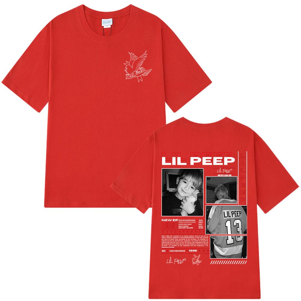 Rapper Lil Peep Crybaby Hellboy 2025 T-shirt Vintage Hip Hop T Shirt Men Women Clothing Cotton Oversized Short Sleeve T-Shirts