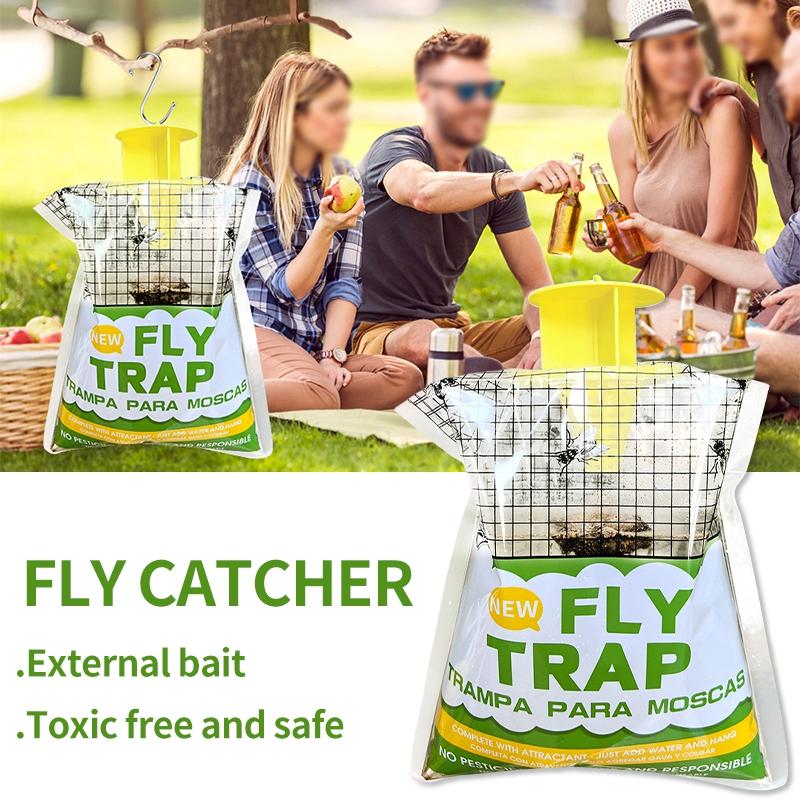 1/5PCS Hanging Flies Trap Catching Bait Bag Outdoor Hornets Bee Trap Bug Insect Fly Kill Catcher Bag Summer Garden Supplies