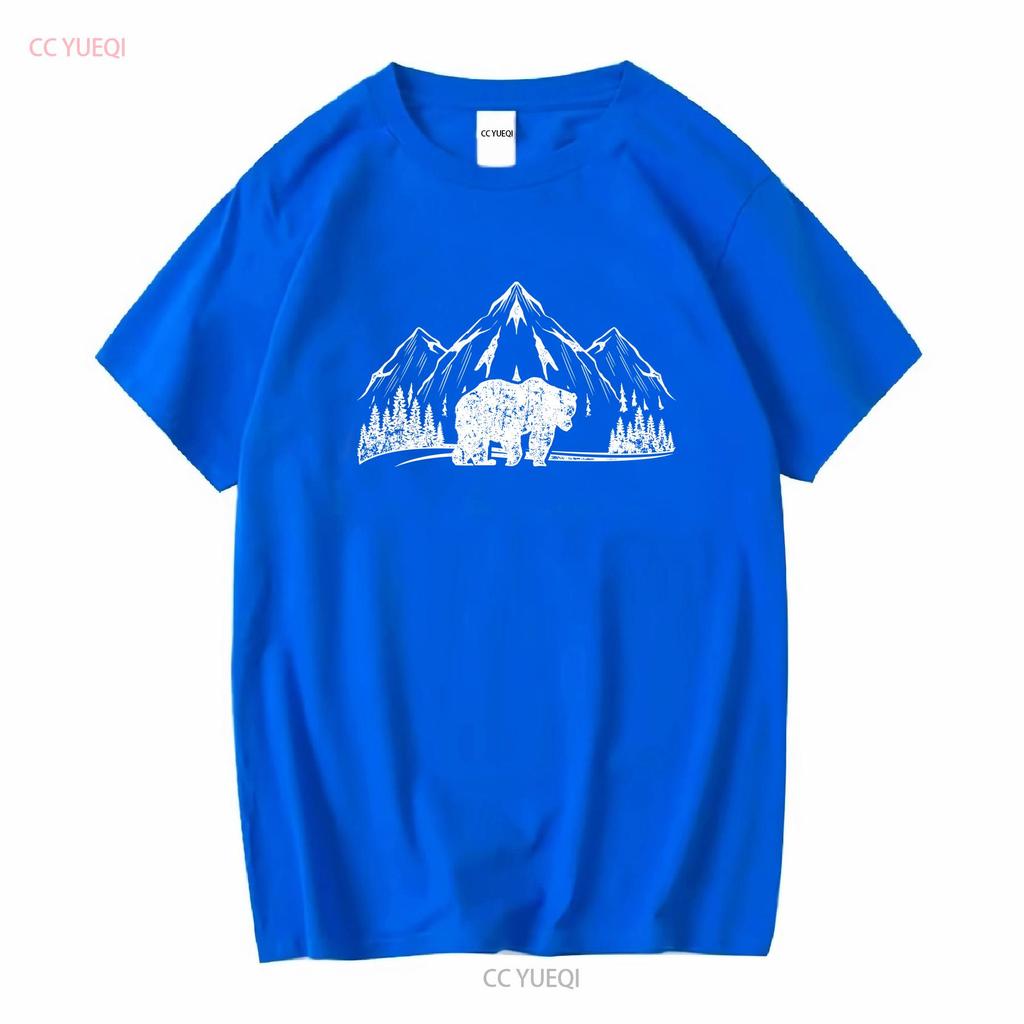 Outdoor Mountain Nature Trees Wildlife Forest Animal Bear T Shirt long or short sleeves vintage Washed Unisex Comfortable Soft