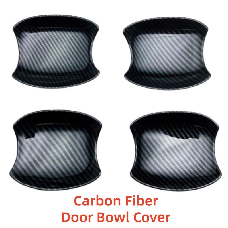 Car Decoration Stickers Accessories Door Handle Bowl Cover Trim Paste Style Glossy Black For Toyota Crown  Car Upgrade