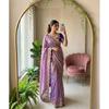 Sari premium pour fête en satin de soie Fendy brodé