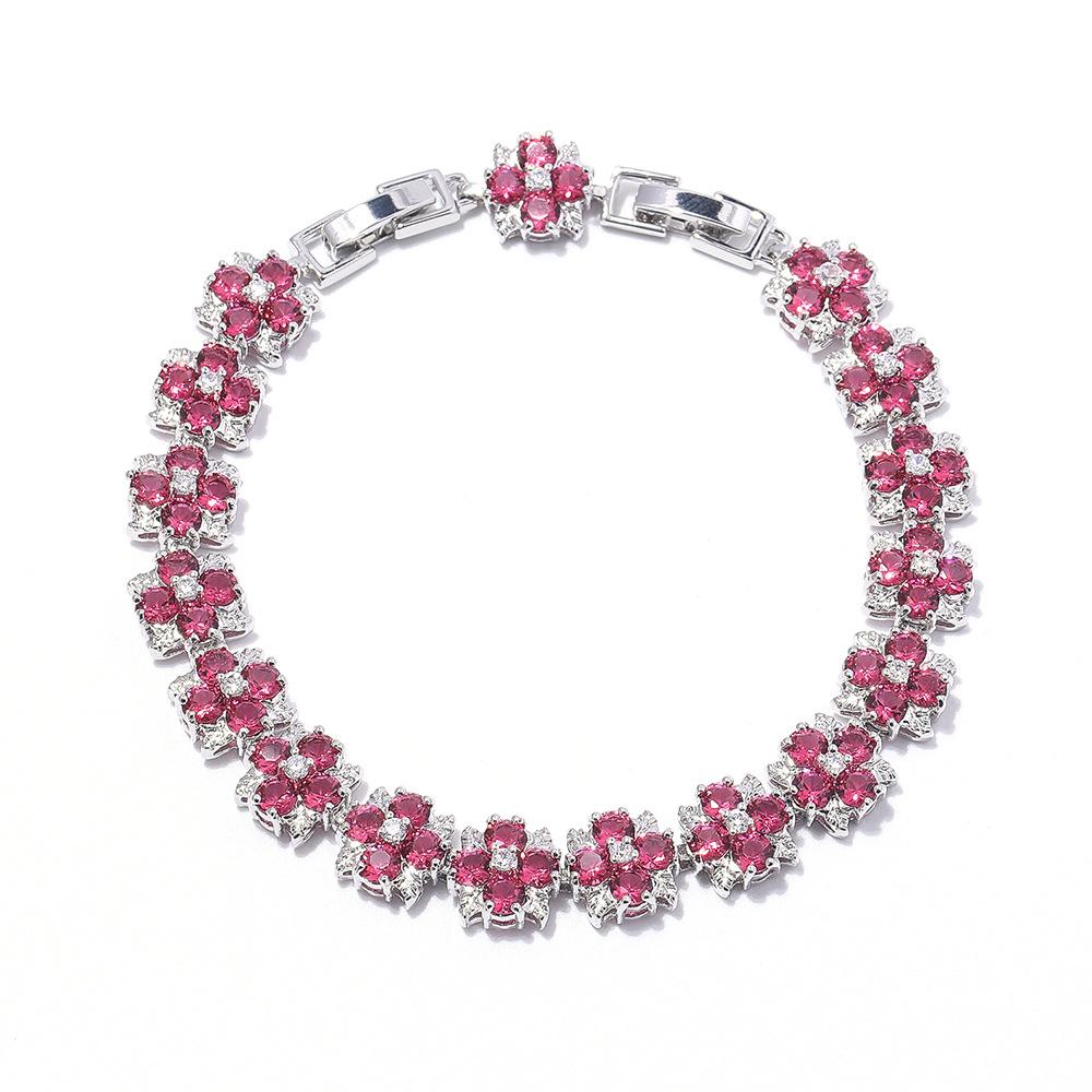 The Cross Plum Blossom Zircon Bracelet Does Not Fade, And The Multi-Color Jewelry Full Of Diamonds Is Optional.