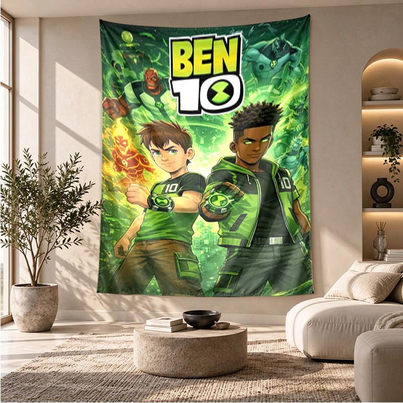 Alien Heroes Ben 10 Cartoon Theme Beach Towel Personalized Custom Name & Text Soft Quick Dry Beach Towel for Swimming Travel