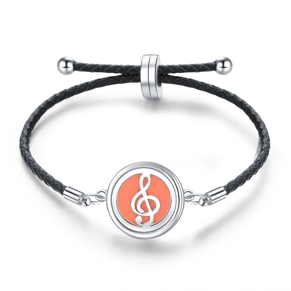 Women's Adjustable Braided Leather Aroma Diffuser Tree of Life Bracelet