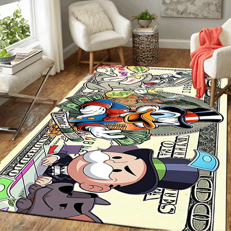 1Pc Money Cartoons Rug, Office Carpet Indoor Outdoor Doormat, Non-Slip, Comfortable, Living, Christmas Halloween, Xmas Gift S1939
